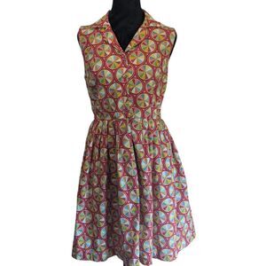 Bea & Dot ModCloth Vintage Pinwheel Sundress Rockabilly Twee Fit & Flare Dress L
